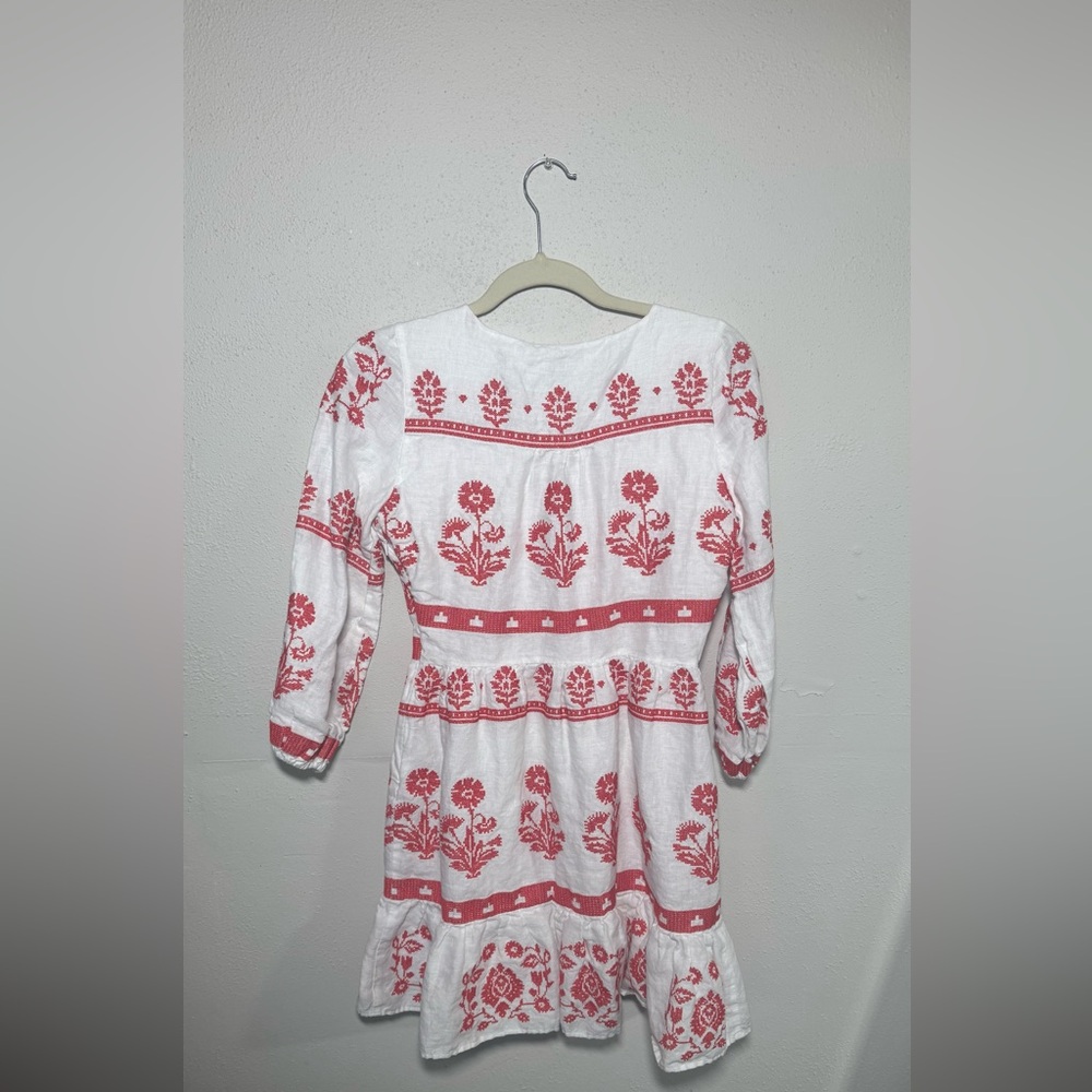 Milly Debbie Cross Stitch Embroidery Floral Linen Mini  Dress Size 0 - Picture 8 of 8